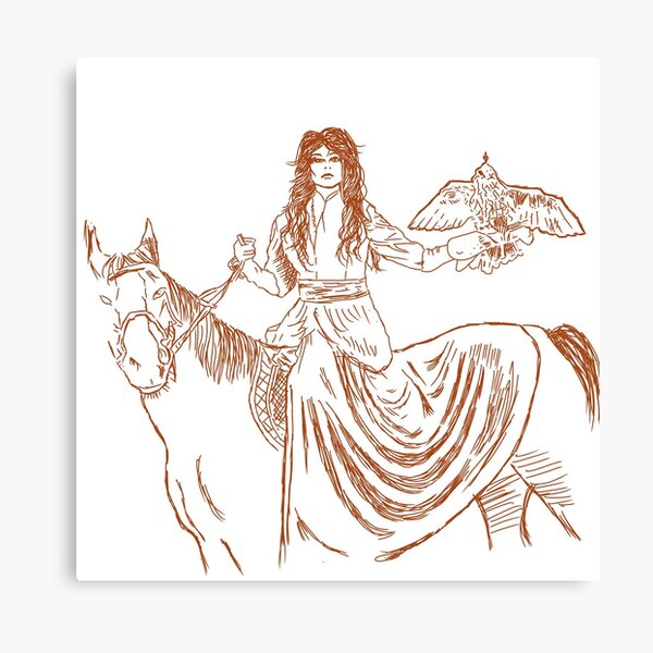 Falcon trainer horse woman Canvas Print