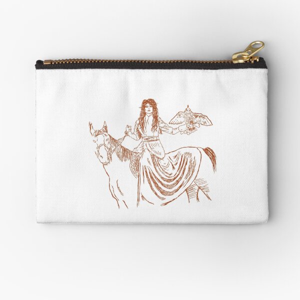 Falcon trainer horse woman Zipper Pouch