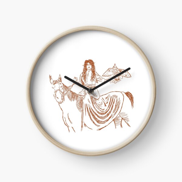 Falcon trainer horse woman Clock