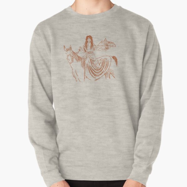 Falcon trainer horse woman Pullover Sweatshirt