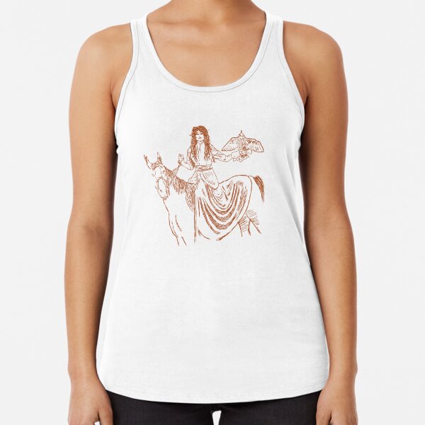 Falcon trainer horse woman Racerback Tank Top