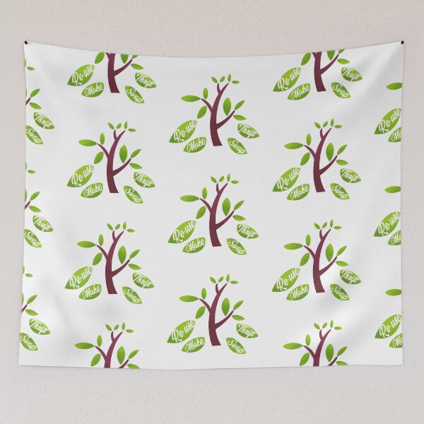 Item preview, Eco Tree "Re-use, Make, Thrift, Swap" Design designed and sold by SimonWoodsArt.