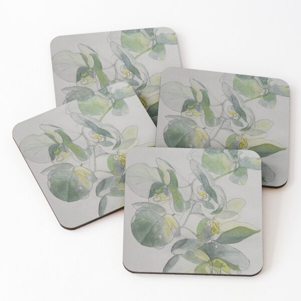 Item preview, White orchids watercolour painting designed and sold by esvb.