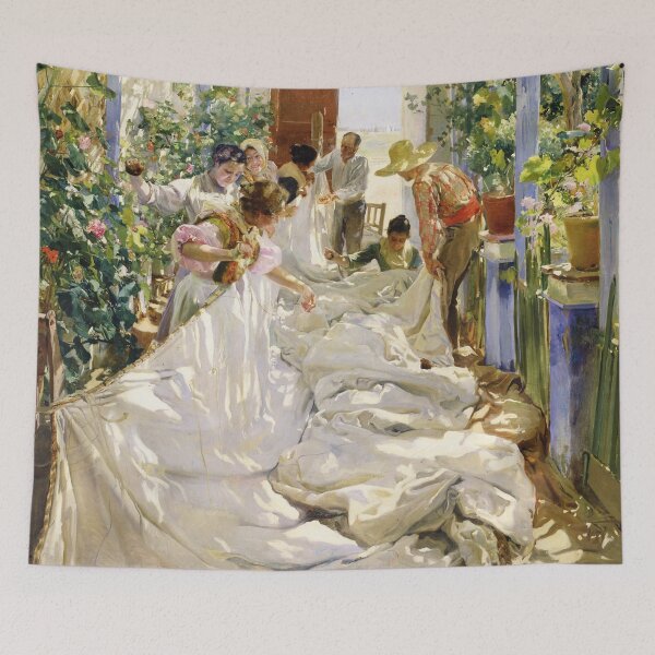Aperçu de l'œuvre Joaquín Sorolla - Coudre la voile créée et vendue par Impressionist Masters.