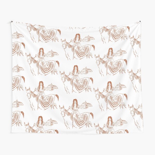 Falcon trainer horse woman Tapestry