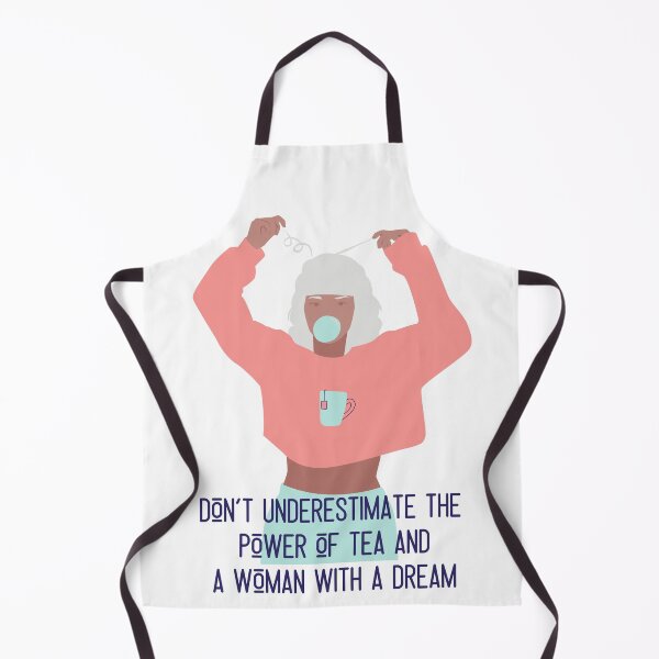 Item preview, Don't underestimate the power of tea and a woman with a dream (pink/aqua) designed and sold by KeturahCreative.