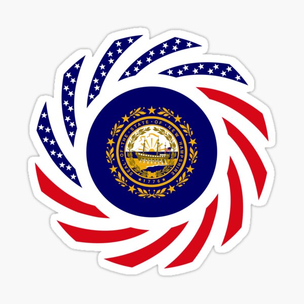 New Hampshire Murican Patriot Flag Series Sticker