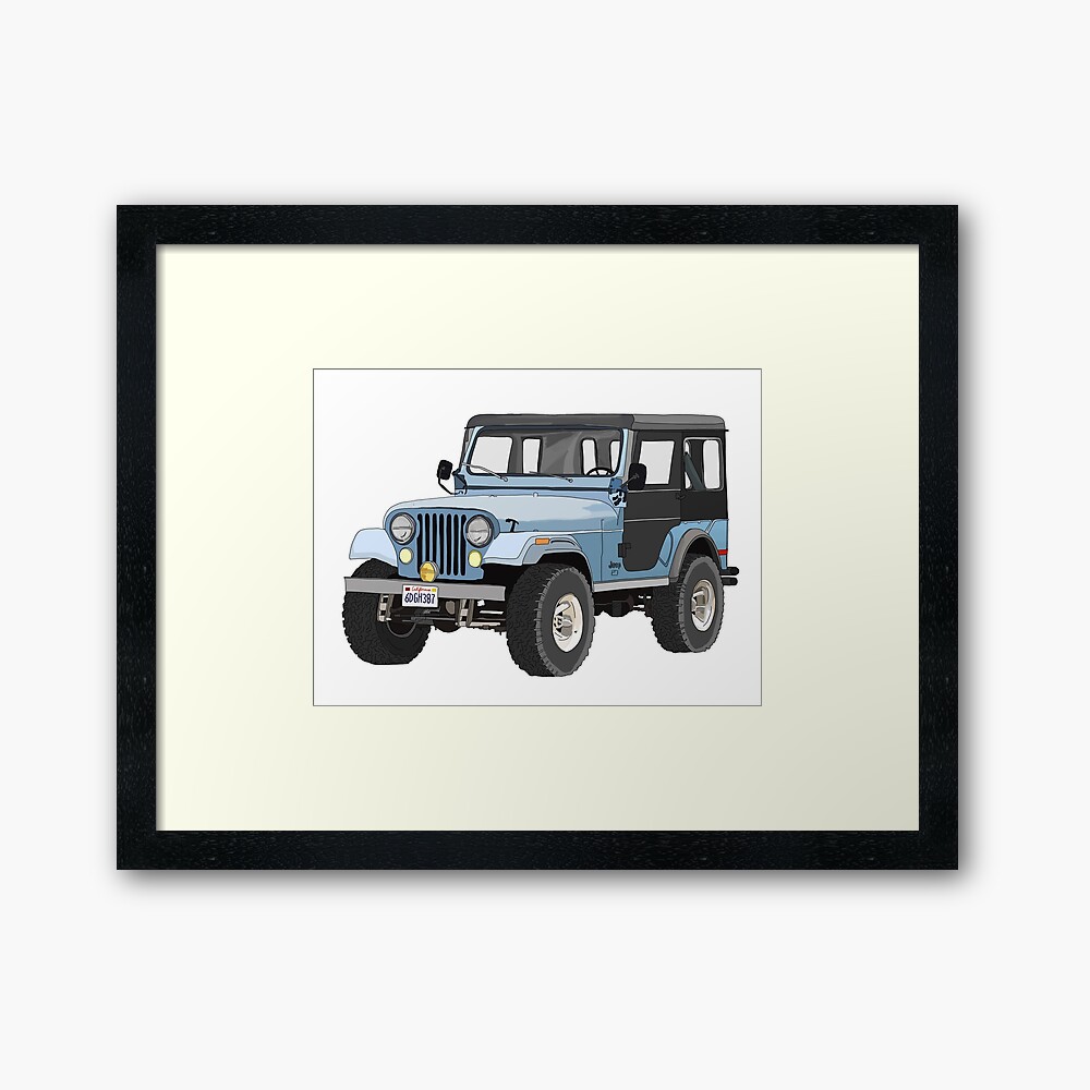 Stiles Blue Jeep Sticker Photographic Print By Carelouart Redbubble