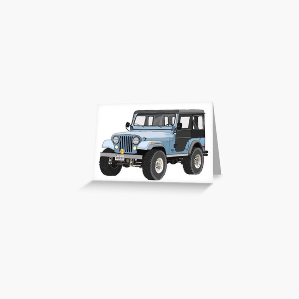 Sticker Jeep bleu de Stiles Carte de vœux