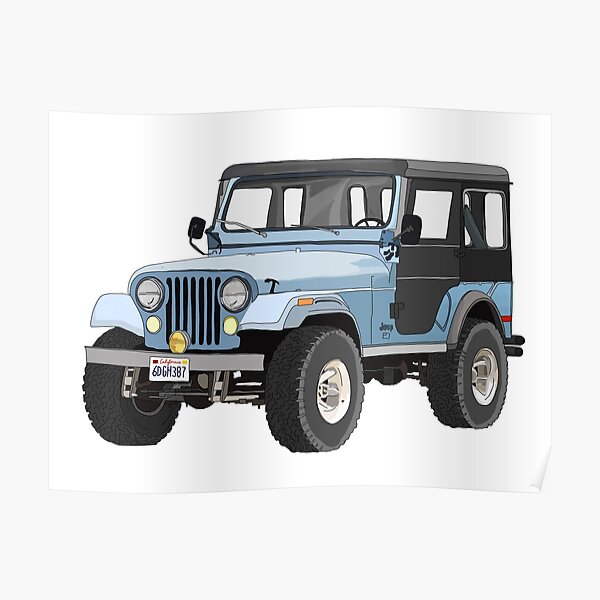 Stiles Blue Jeep Sticker Poster By Carelouart Redbubble