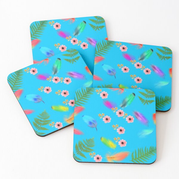 Item preview, leaves, flowers, feathers pattern designed and sold by doctors-apparel.