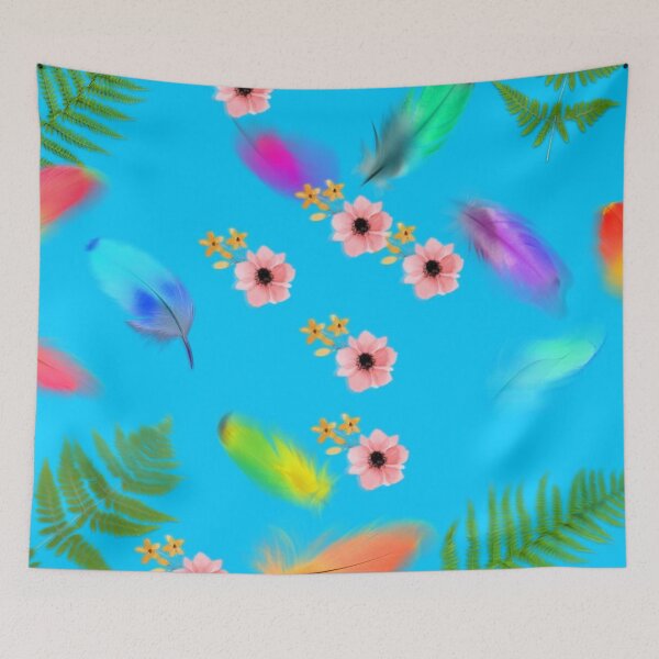 Item preview, leaves, flowers, feathers pattern designed and sold by doctors-apparel.