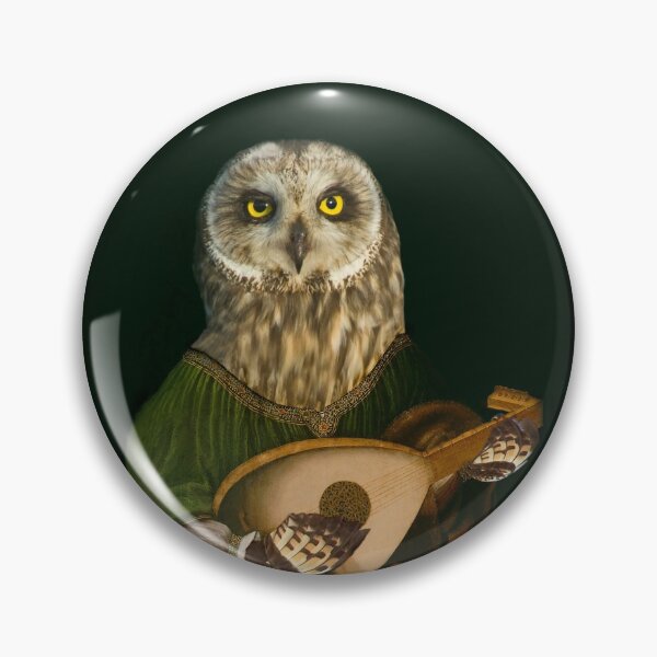Item preview, Owl Playing the Lute - Composite Painting designed and sold by TheCurators.
