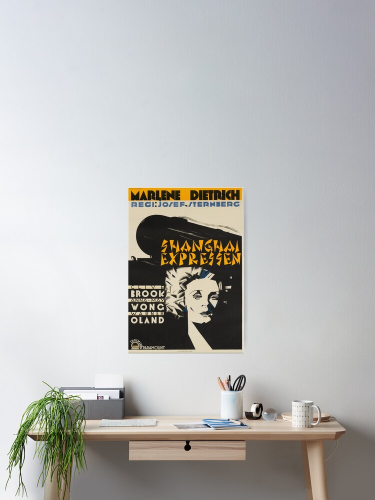 Marlene Dietrich Shanghai Express 1932 Swedish Film Poster Print Poster By Tmcg Prints Redbubble