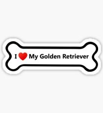 I Love My Golden Retriever Sticker