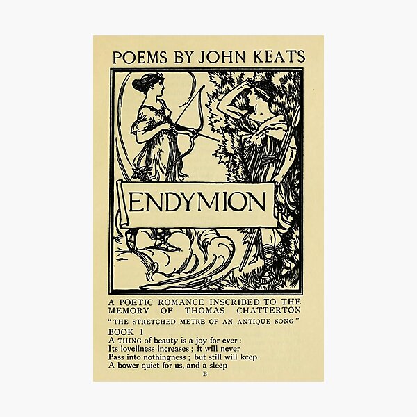 Endymion - John Keats - vintage poetry book title page Photographic Print