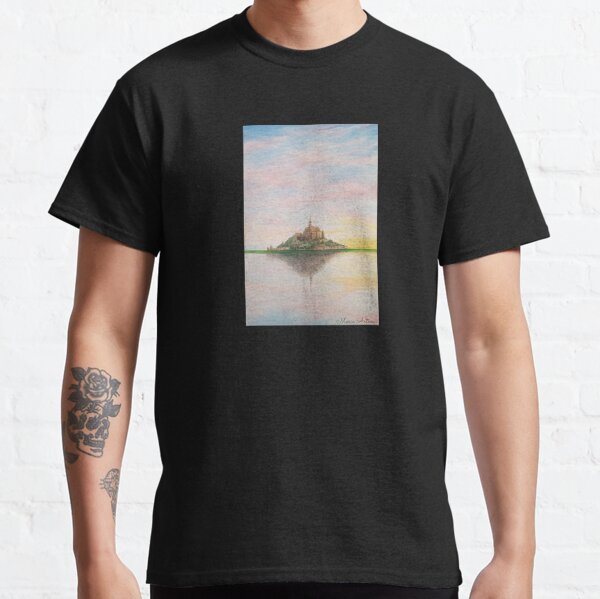 Mont Saint-Michel landscape watercolor, France Classic T-Shirt