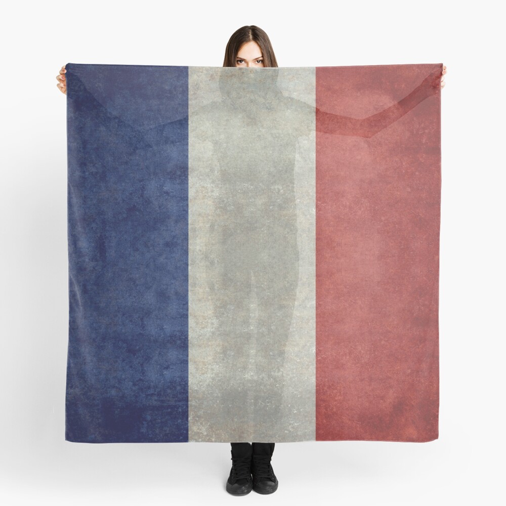 Flag of France, vintage retro style Scarf