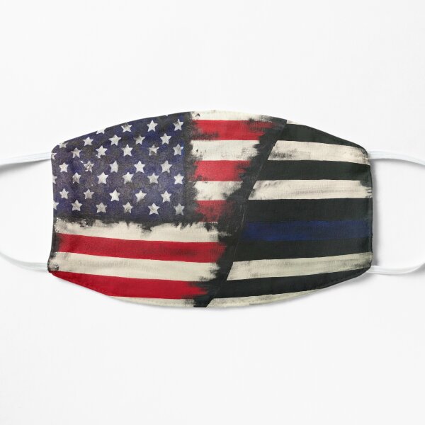 American flag/police flag Flat Mask