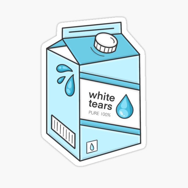 "White Tears Milk Carton" Sticker for Sale by baeareadesigns Redbubble