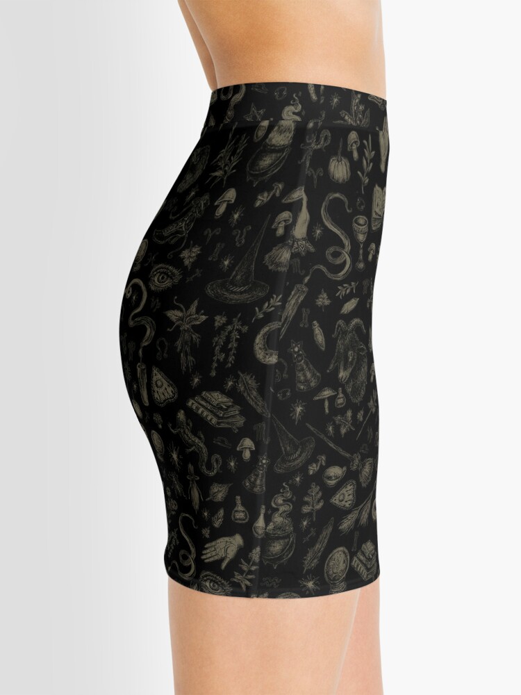 Alternate view of Just Witch Things (black and beige) Mini Skirt