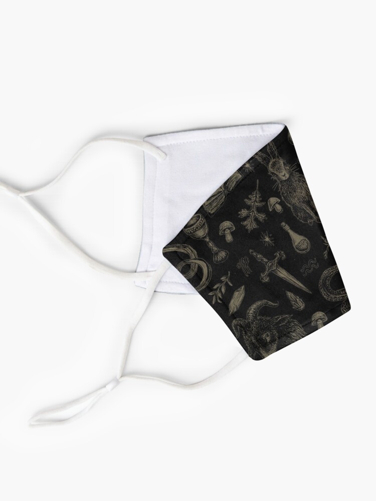 Alternate view of Just Witch Things (black and beige) Mask