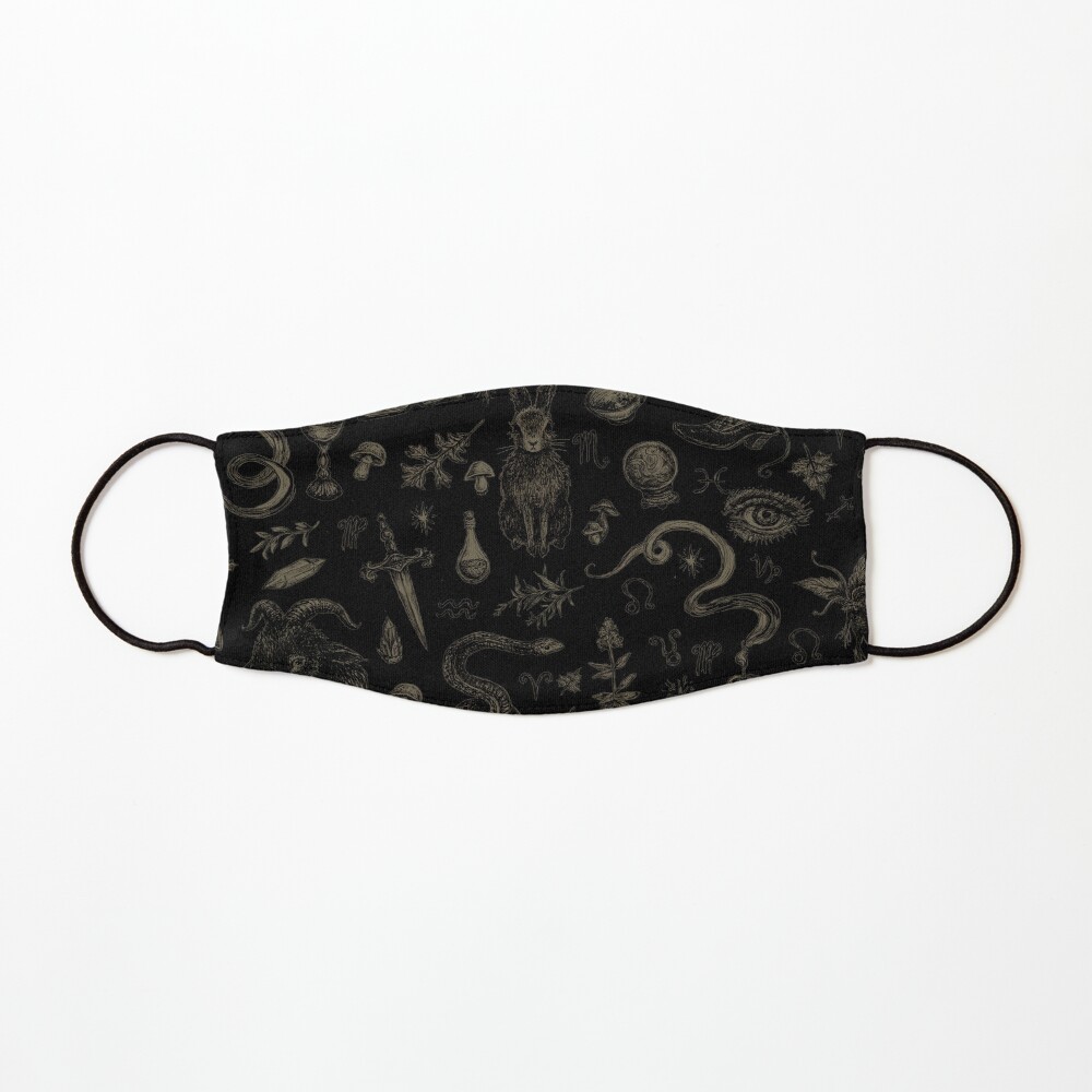 Just Witch Things (black and beige) Mask