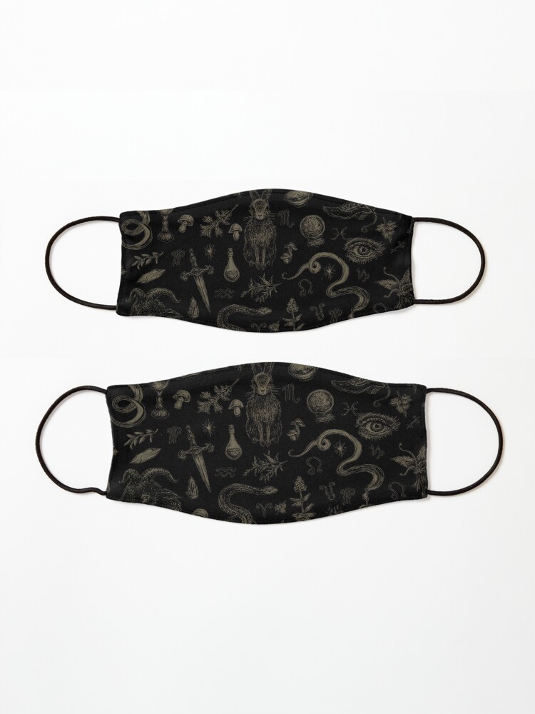Alternate view of Just Witch Things (black and beige) Mask