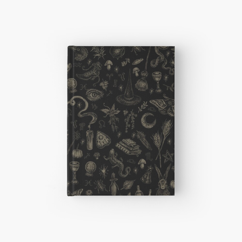 Just Witch Things (black and beige) Hardcover Journal