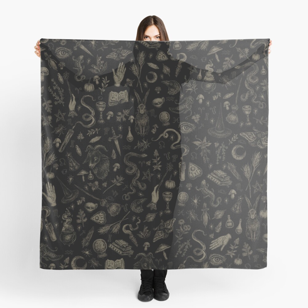 Just Witch Things (black and beige) Scarf