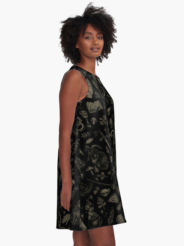 Alternate view of Just Witch Things (black and beige) A-Line Dress