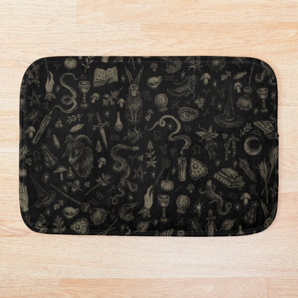 Just Witch Things (black and beige) Bath Mat