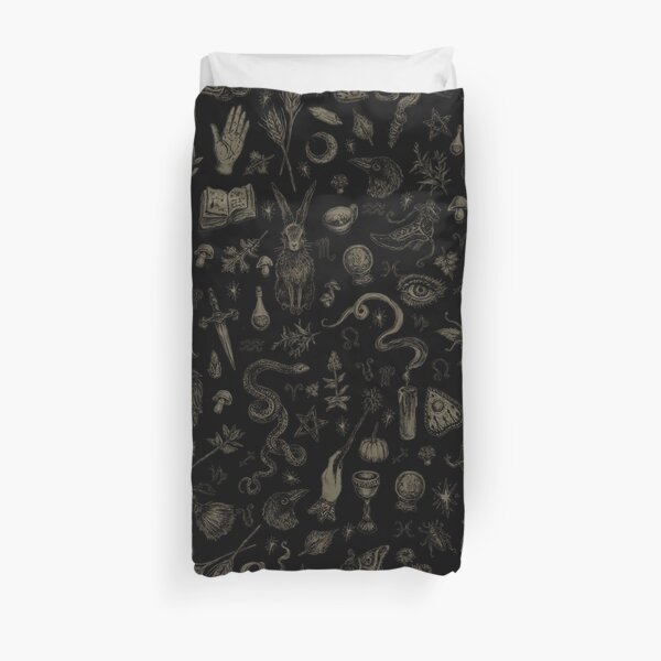 Just Witch Things (black and beige) Duvet Cover