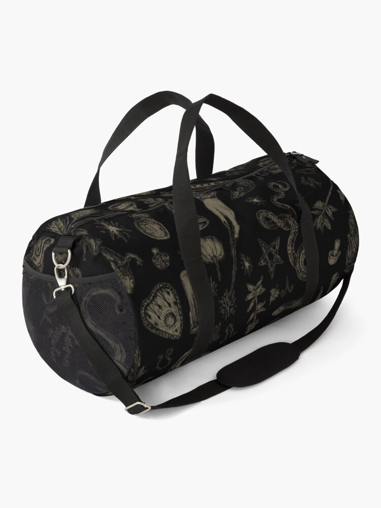 Alternate view of Just Witch Things (black and beige) Duffle Bag
