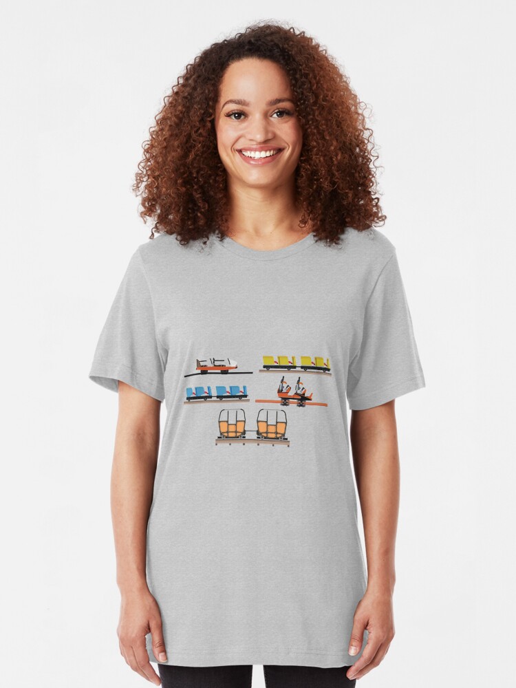 Alternate view of Indiana Beach Coaster Cars Design Slim Fit T-Shirt