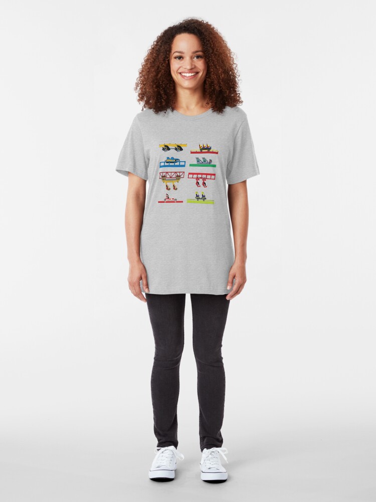 Alternate view of Six Flags Discovery Kingdom Coaster Cars Slim Fit T-Shirt