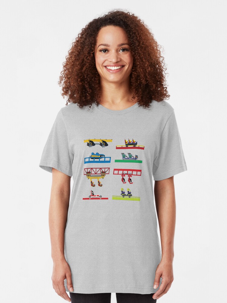 Alternate view of Six Flags Discovery Kingdom Coaster Cars Slim Fit T-Shirt