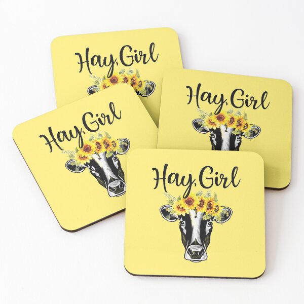 Item preview, Hay Girl Sunflowers Cow Heifer designed and sold by WildHoneyDesign.