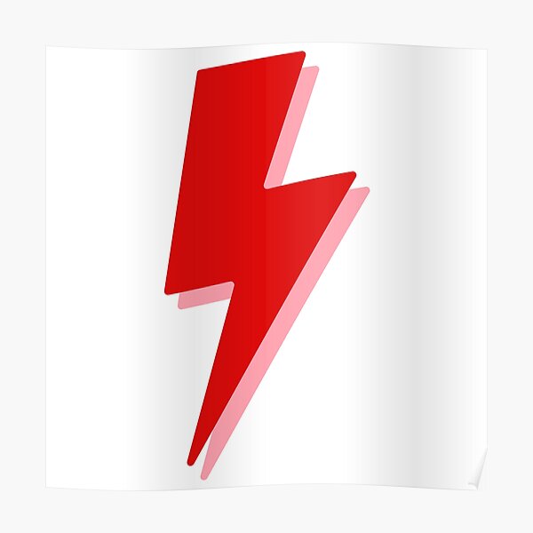 Red Lightning Bolt Poster