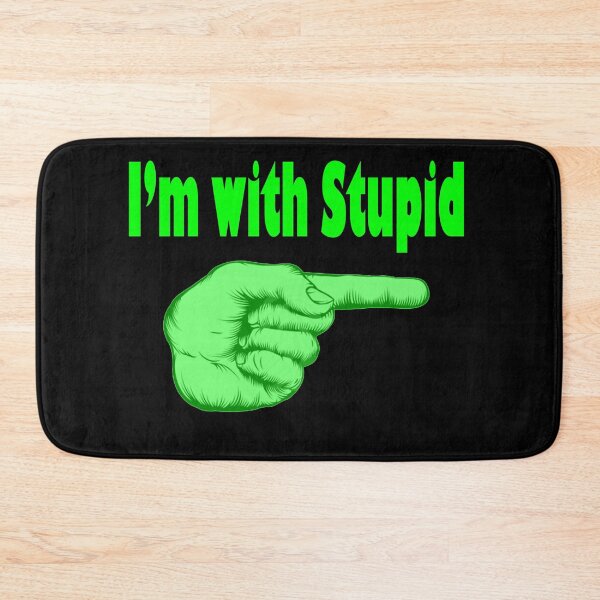 Item preview, I'M WITH STUPID -NEON GREEN FINGER TYPOGRAPHY DESIGN designed and sold by Iskybibblle.