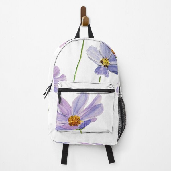 Item preview, hand painted purple cosmos flowers watercolor designed and sold by ColorandColor.