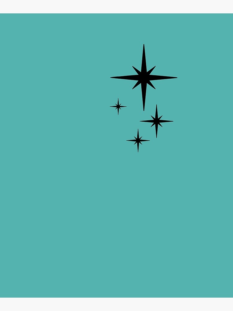 1950s Atomic Age Retro Starburst in Turquoise and Black by kierkegaard
