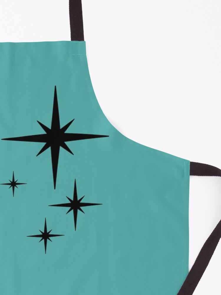 Alternate view of 1950s Atomic Age Retro Starburst in Turquoise and Black Apron