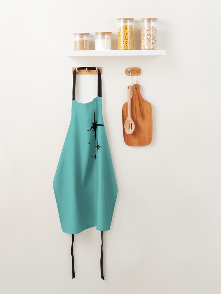 Alternate view of 1950s Atomic Age Retro Starburst in Turquoise and Black Apron