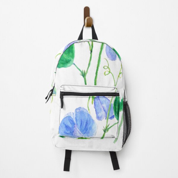 Aperçu de l'œuvre aquarelle de fleurs de pois de senteur bleus peintes à la main créée et vendue par SelenePaintings .