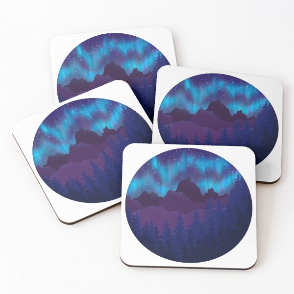 Item preview, The Northern Lights with Mountains and Trees designed and sold by hannahbanana888.