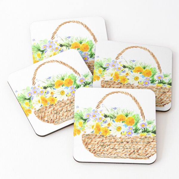 Item preview, flower basket watercolor designed and sold by SelenePaintings .
