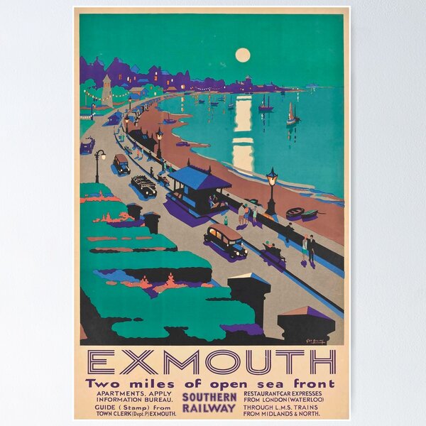 Item preview, Exmouth vintage travel poster designed and sold by stickart-marek.