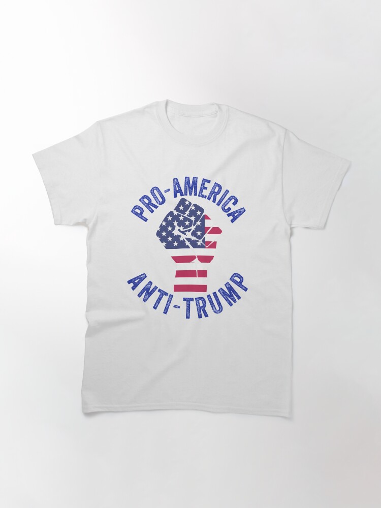 Imagen 3 de 7, Camiseta clásica con la obra Pro-America Anti-Trump -USA Flag BLM Logo, diseñada y vendida por Sutra-Lotus-Co.