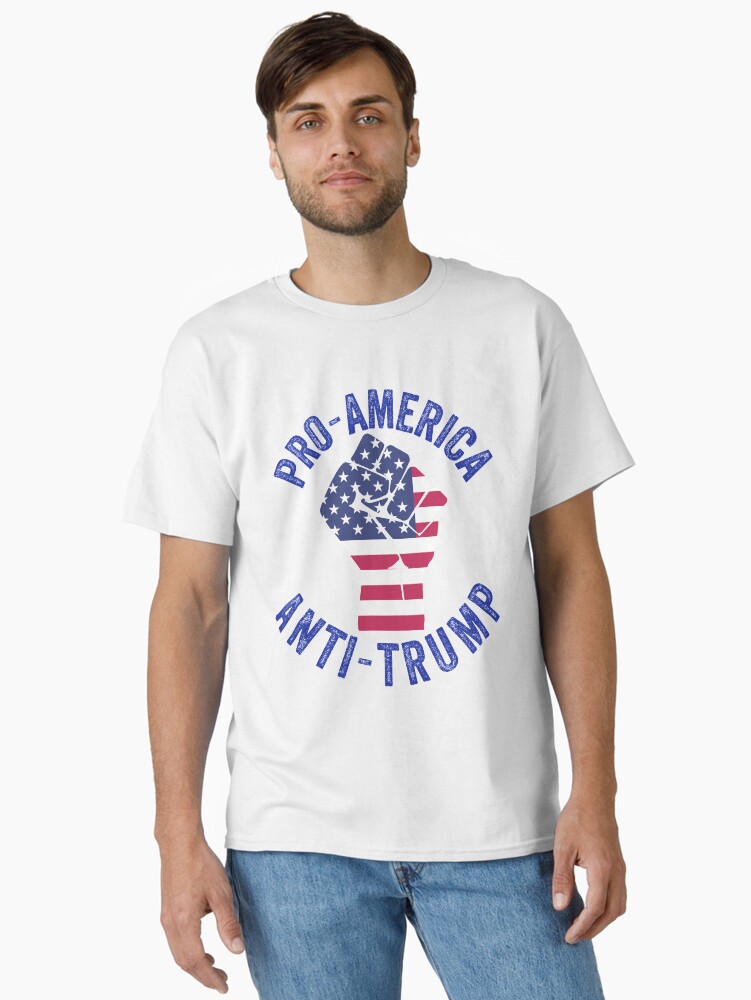 Imagen 2 de 7, Camiseta clásica con la obra Pro-America Anti-Trump -USA Flag BLM Logo, diseñada y vendida por Sutra-Lotus-Co.